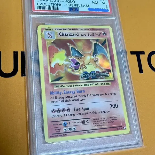 포켓몬카드 20주년 북미 리자몽 prerelease psa8