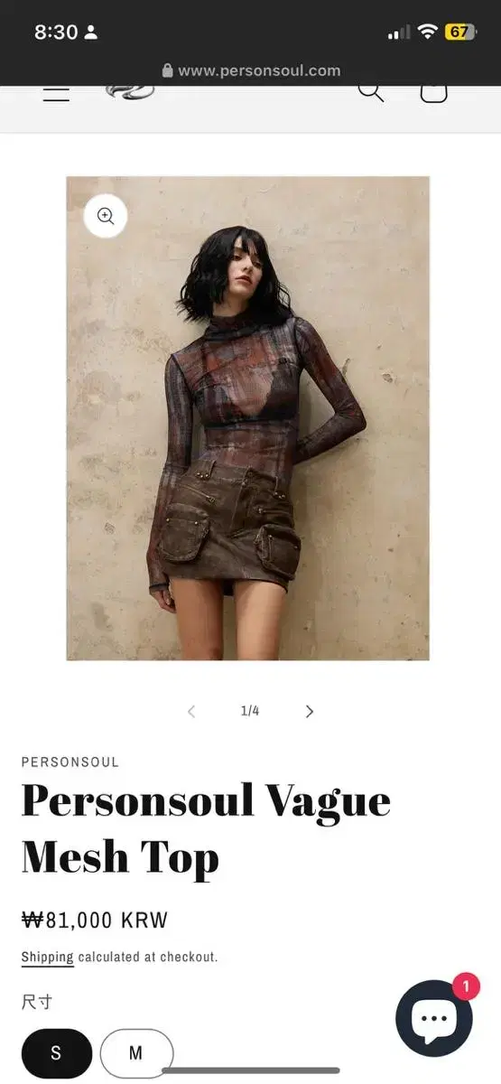 Personsoul Vague Mesh Top/시스루탑