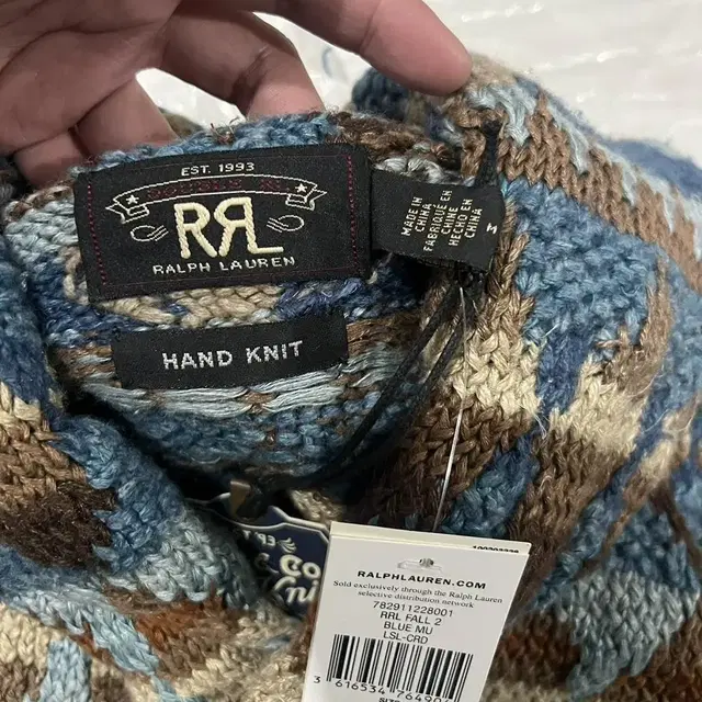 더블알엘 RRL 인타르시아 패턴 랜치 가디건 (hand knit)