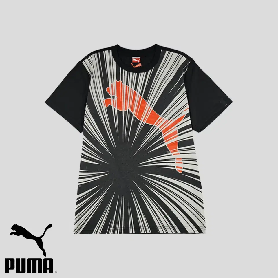 Puma Puma 00s JP Pigment Black White Orange Logo Full Print Poly