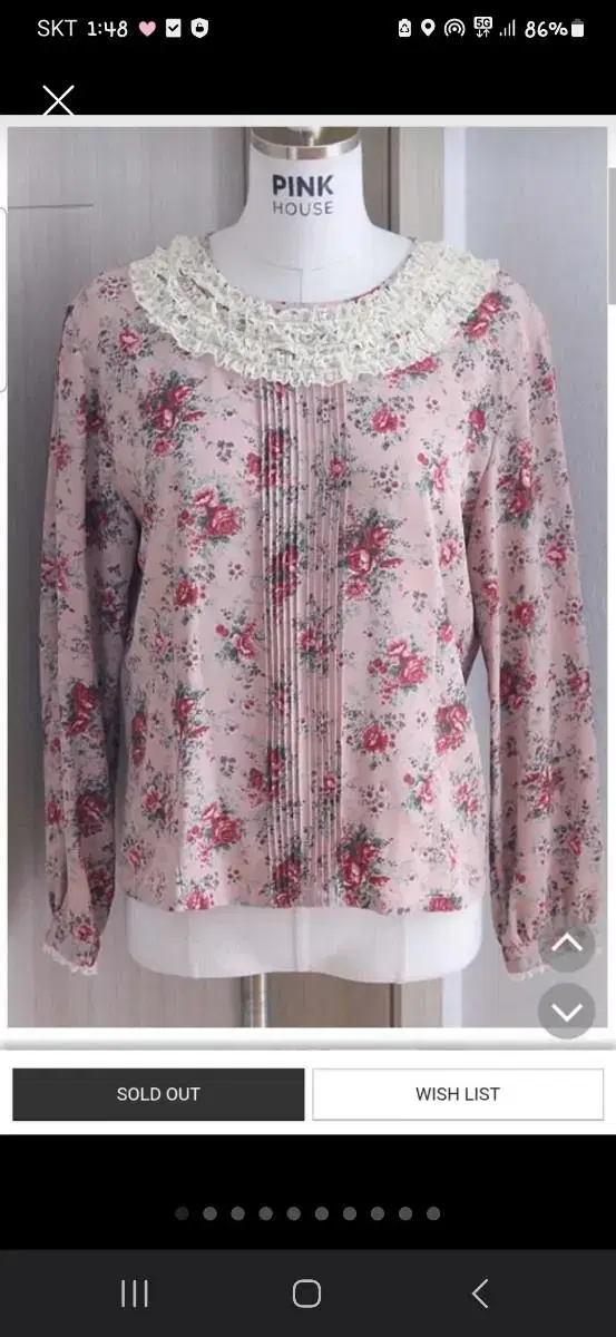 PinkhouseVintage ruffled blouse