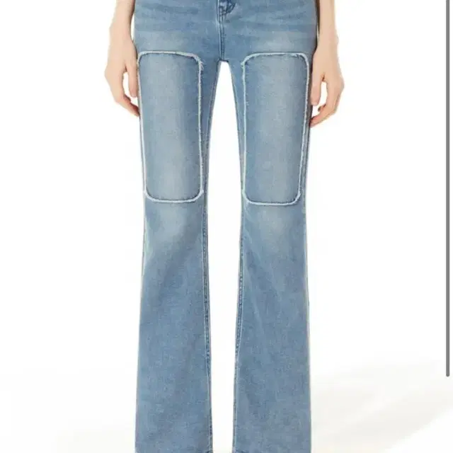 솔티페블 square point denim pants (blue)