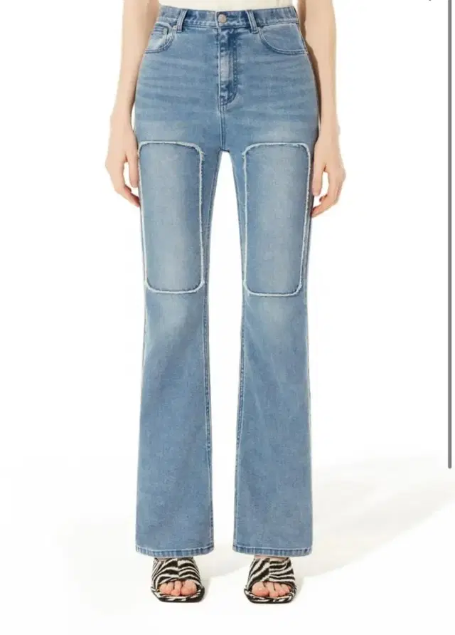 솔티페블 square point denim pants (blue)