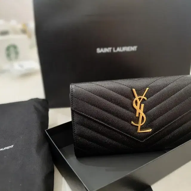 생로랑 캐비어 장지갑 saint laurent