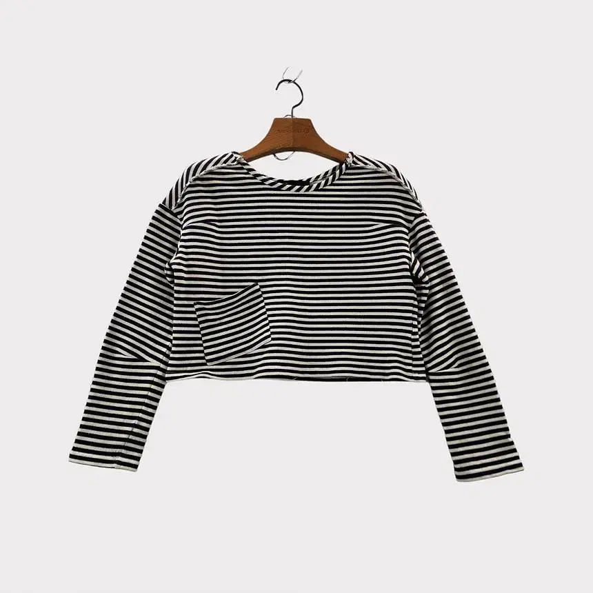 [1] MAJE MAJE Cropped Striped Pocket Knit