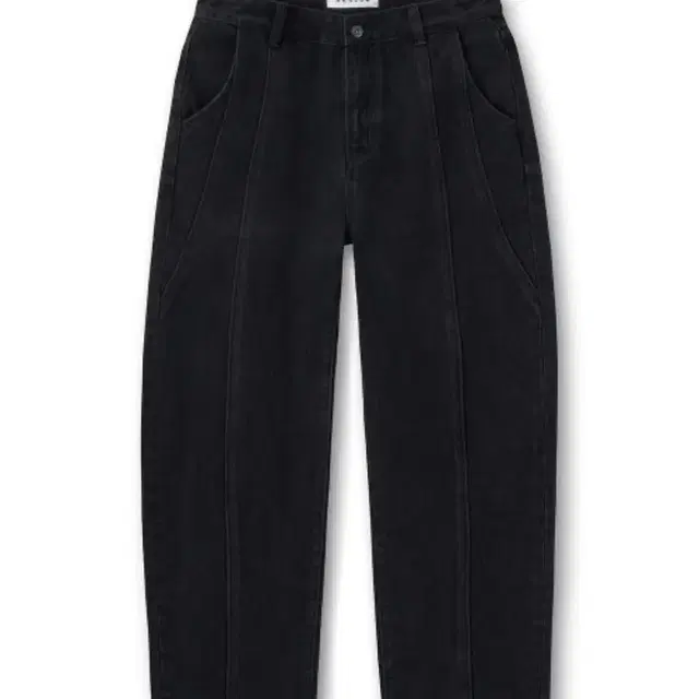 비슬로우 LOOSE FIT CURVED JEAN WASHED BLACK