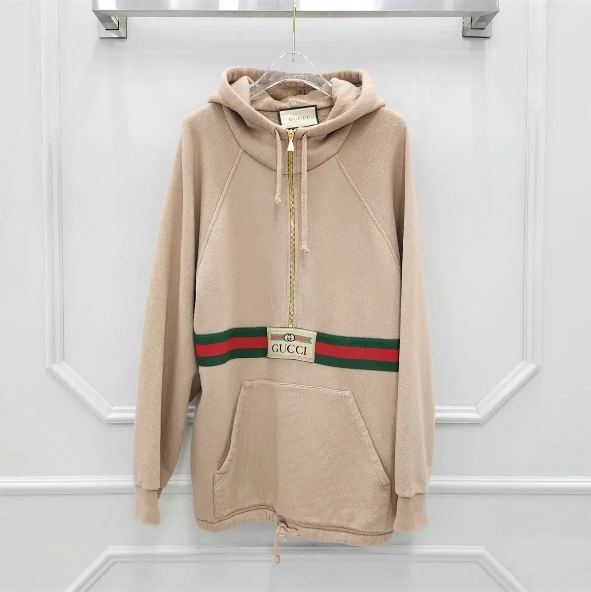 S/Gucci Vintage Logo Web Three-Wire Anorak Hoodie