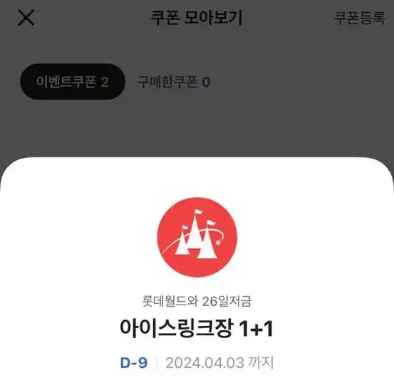 롯데월드 아이스링크장 종일권 1+1 판매