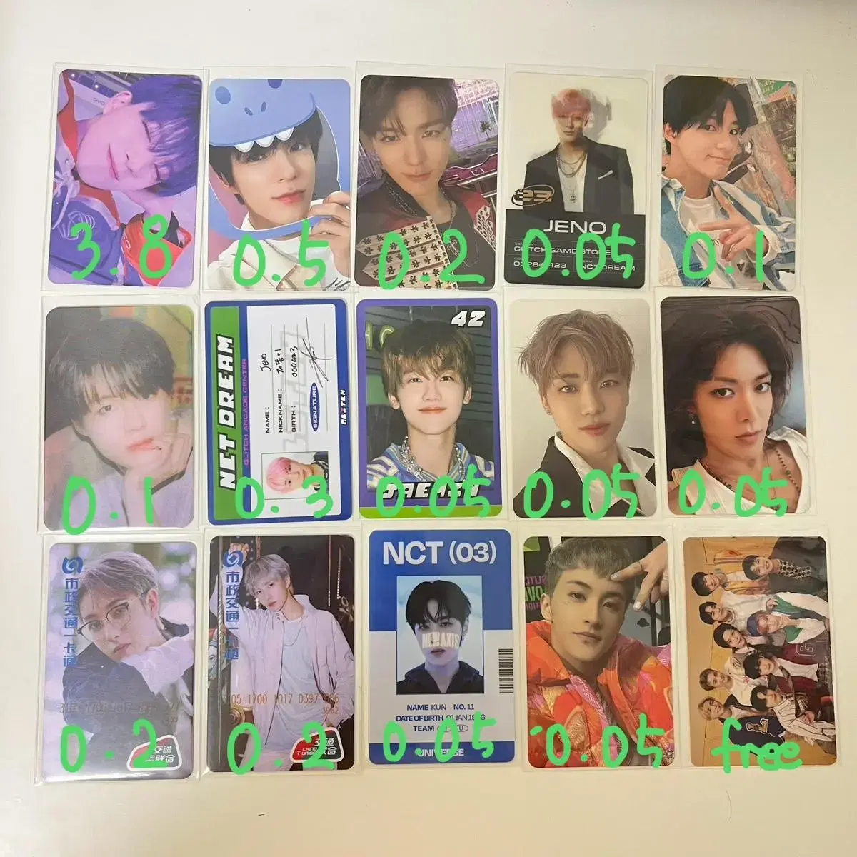 nct photocard hakijeno chenle mark yuta kun renjun