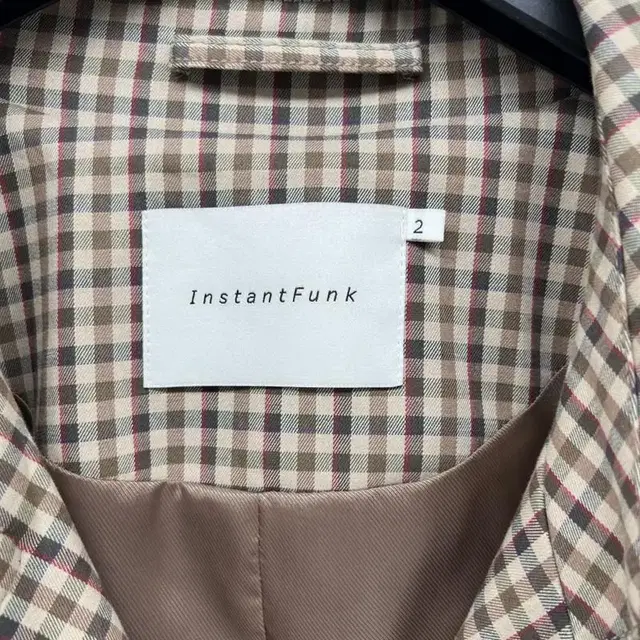 2사이즈 INSTANTFUNK 인스턴트펑크 체크 트렌치코트 자켓