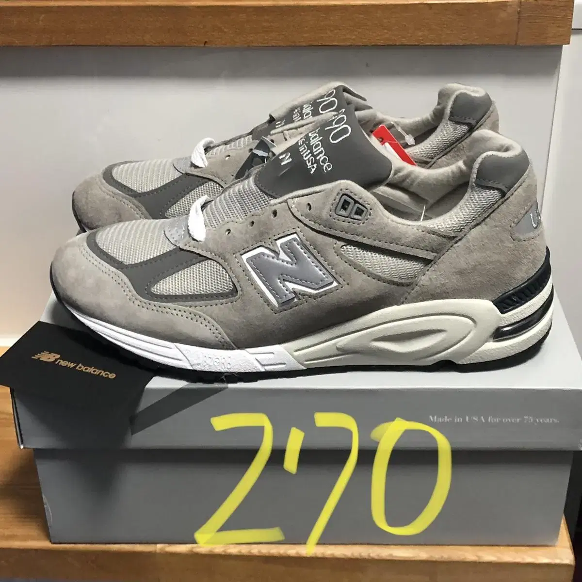 [뉴발란스270/새상품/택있음] 990v2 메이드 인 USA 그레이 20