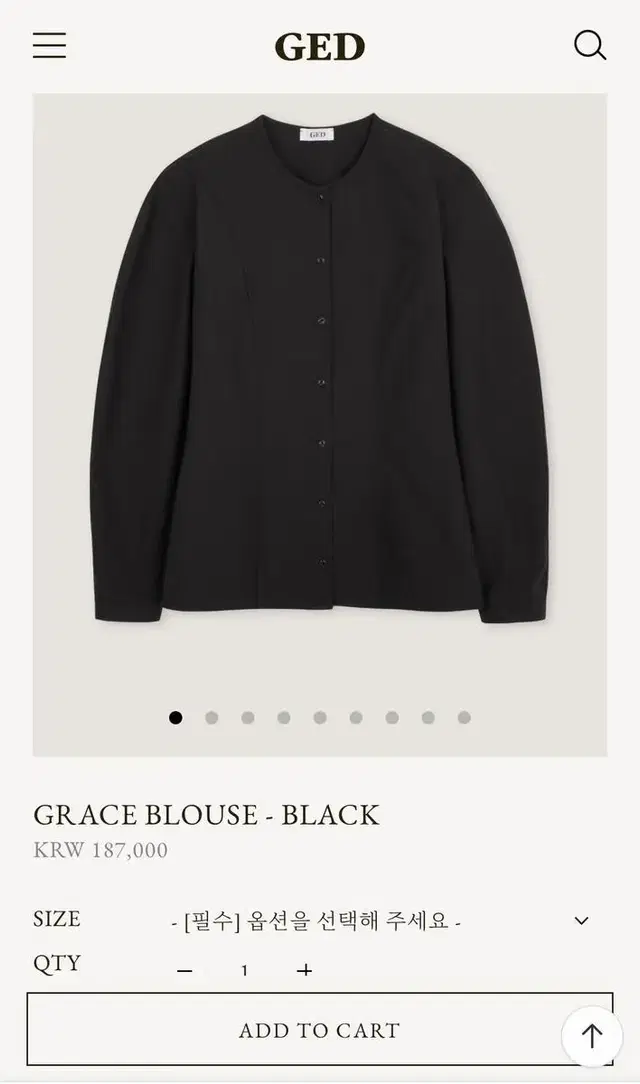 ged 게드 grace blouse - black m