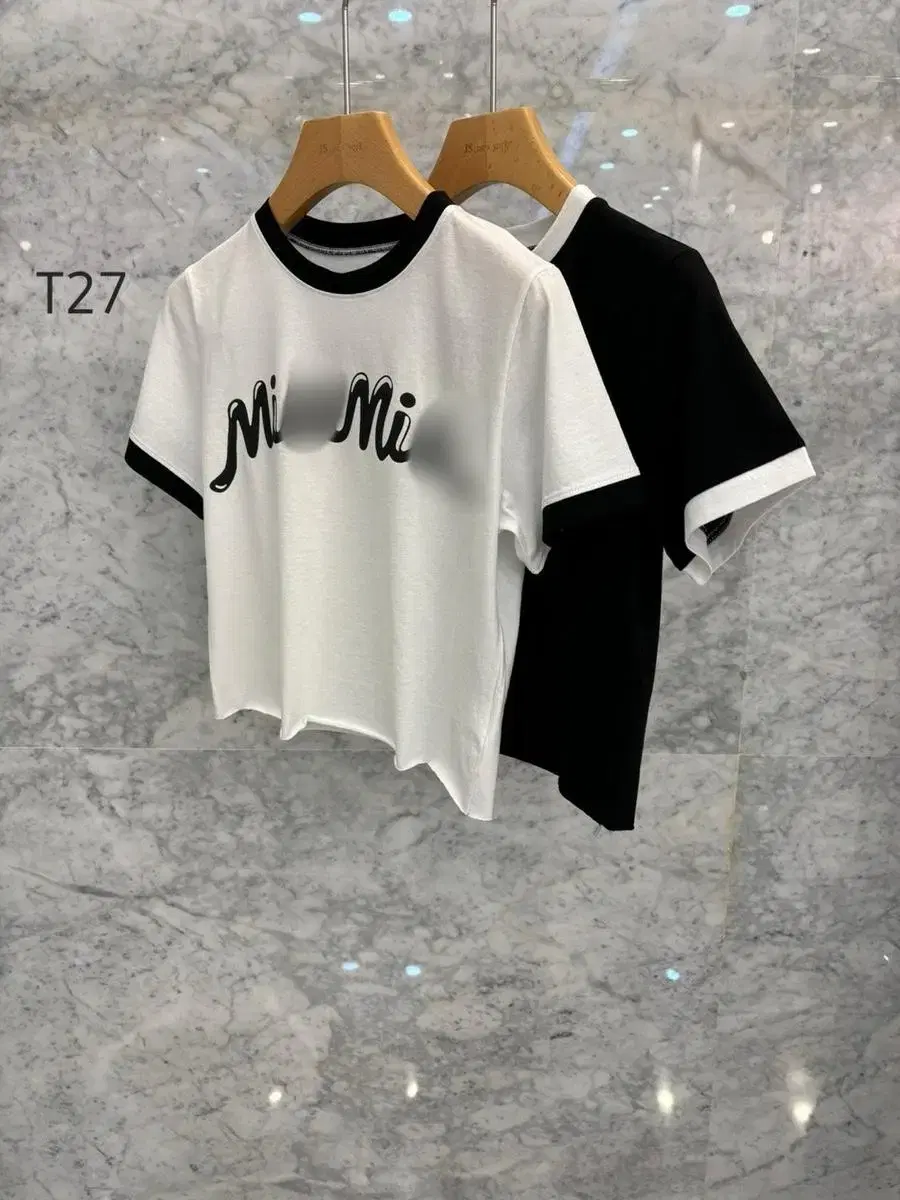 JS New York Style New 2024 S/S Color Blocking Printed Cropped Short-Sleeved Tee