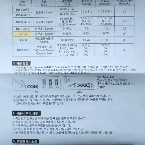 염분계 염분측정기 판매합니다(새상품)