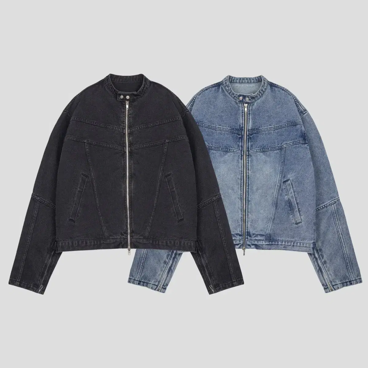 GENTLE J5933 Moto Denim Jacket 2color