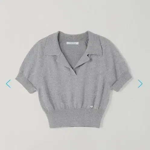 타낫 T/T Crop collar knit top (gray)