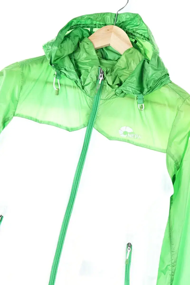 W(S) Nepa zip-up windbreaker jacket green lightweight climbing-B72D