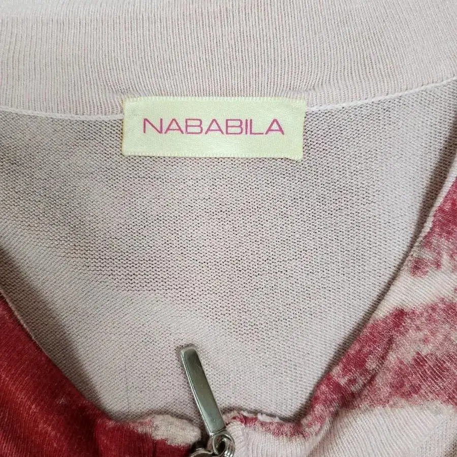 미착용 해외 NABABILA 짚업 가디건L/핑크