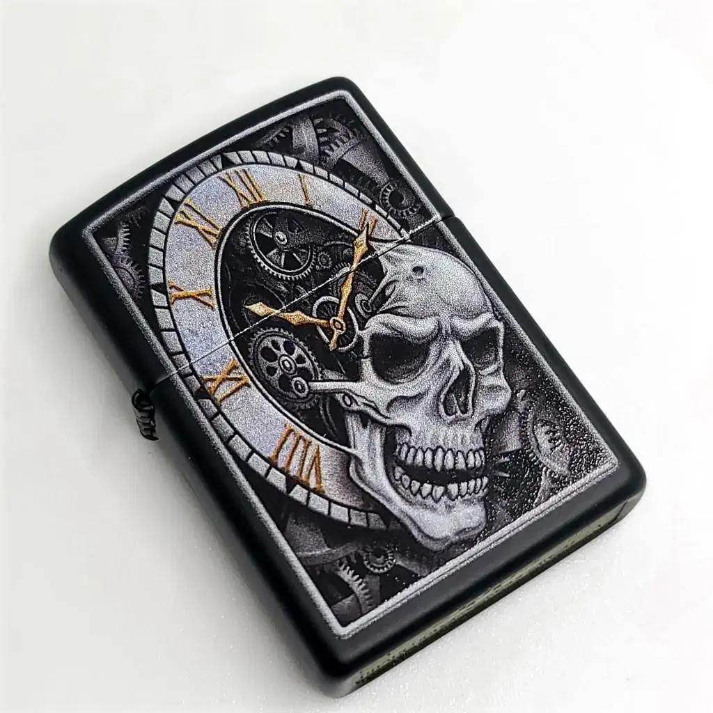 미개봉 정품 29854 SKULL CLOCK DESIGN 새 지포라이터