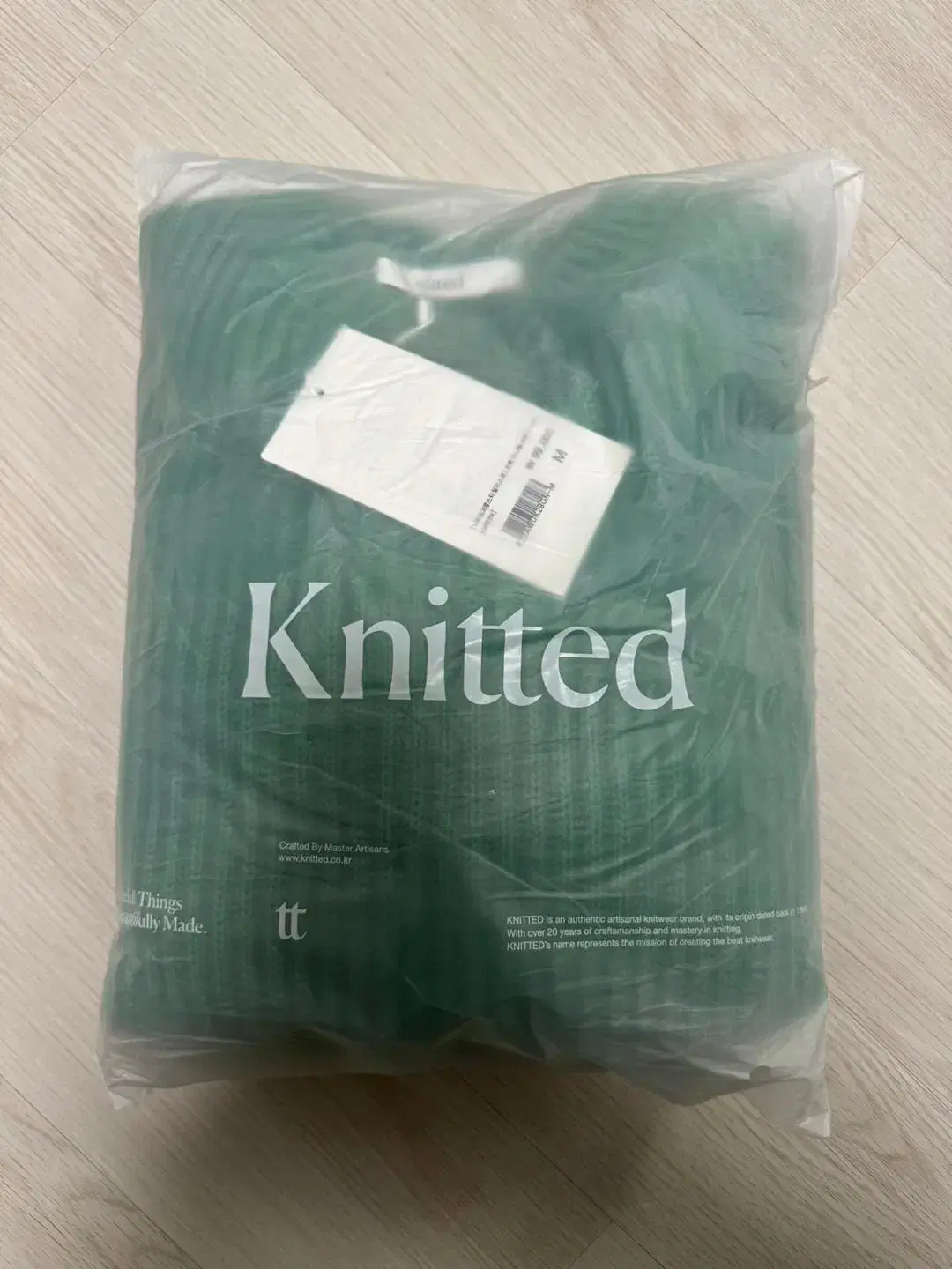 [M] Knitted canstylist GREEN cotton minimalist round knit