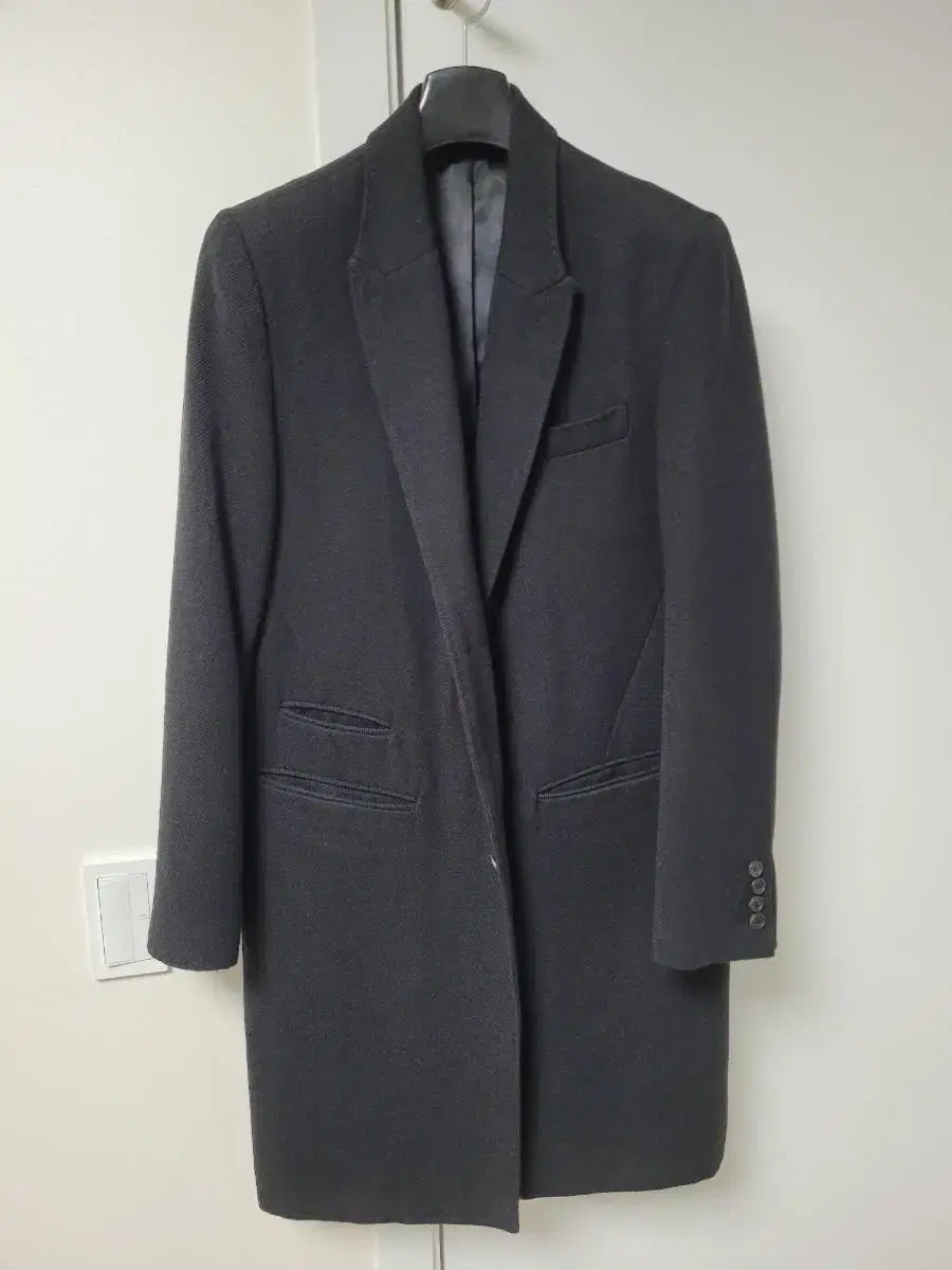 Men's black long coat