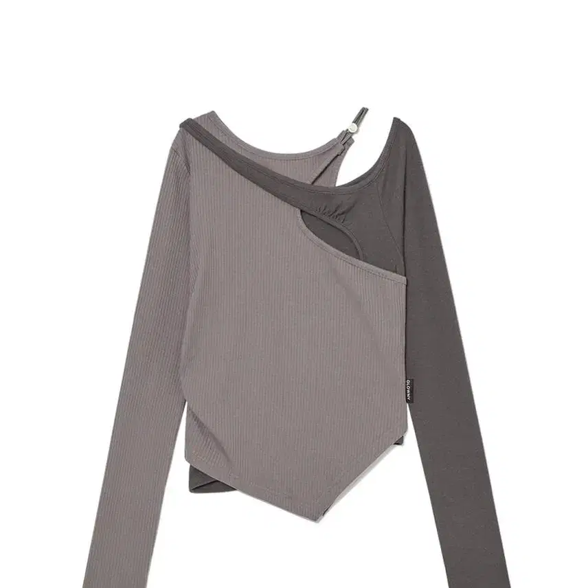 글로니 탑 MILLER CUT OUT LONG SLEEVE (GRAY)