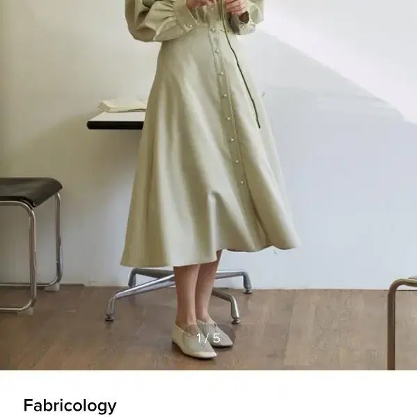 패브릭컬러지 Pearl Button Robe Dress_Baby Mint