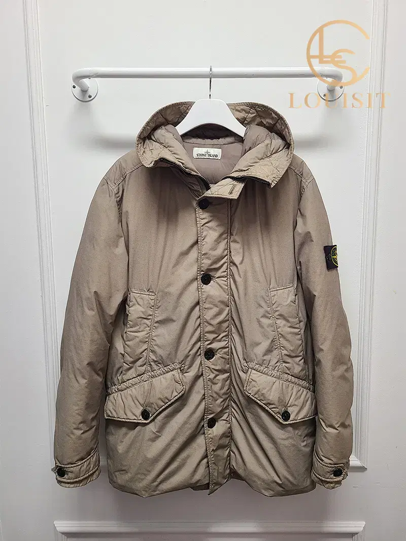 [M] Stone Island Beige Waffen Logo Naslan Padded Jacket