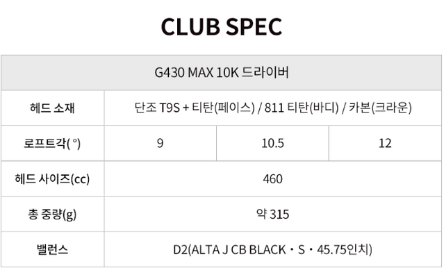 핑 G430 맥스 10K 드라이버