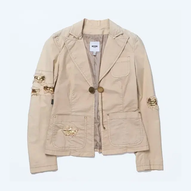 Moschino Jeans Distressed Chain Blazer