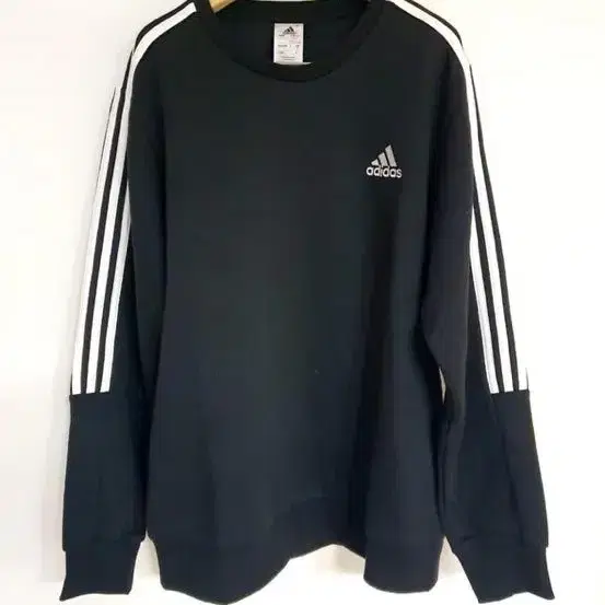 아디다스 adidas 삼선 약기모 맨투맨 티셔츠-블랙(XL,2XL)