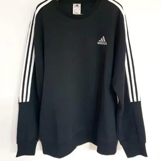 아디다스 adidas 삼선 약기모 맨투맨 티셔츠-블랙(XL,2XL)