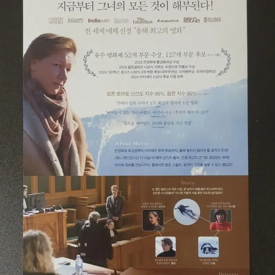 [영화팜플렛] 추락의 해부 전단지 (2024) 산드라휠러 스완아르라우드