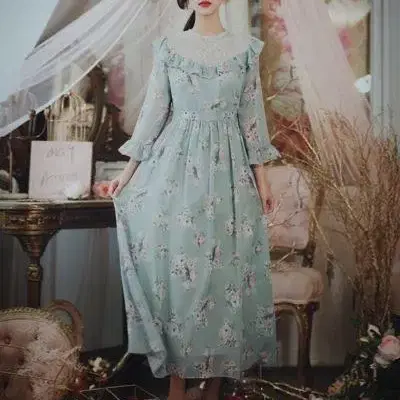 [새상품] 밀크코코아 mint rose dress long ver(m)