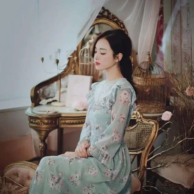 [새상품] 밀크코코아 mint rose dress long ver(m)