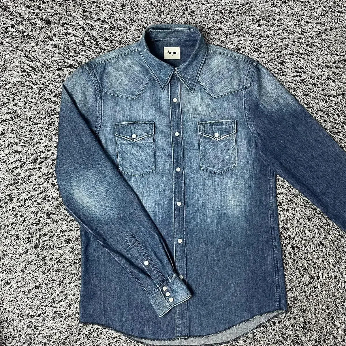 Acne Acne Washed Denim Western Shirt Southern