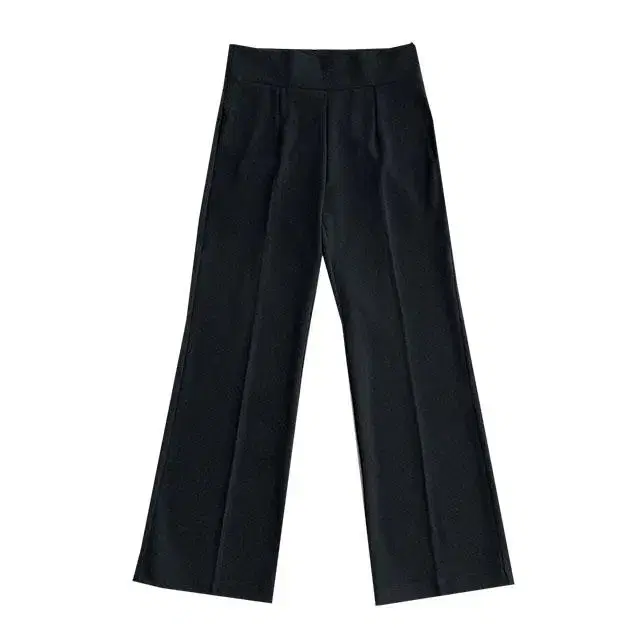 Black office look Wide-banded spandex pants