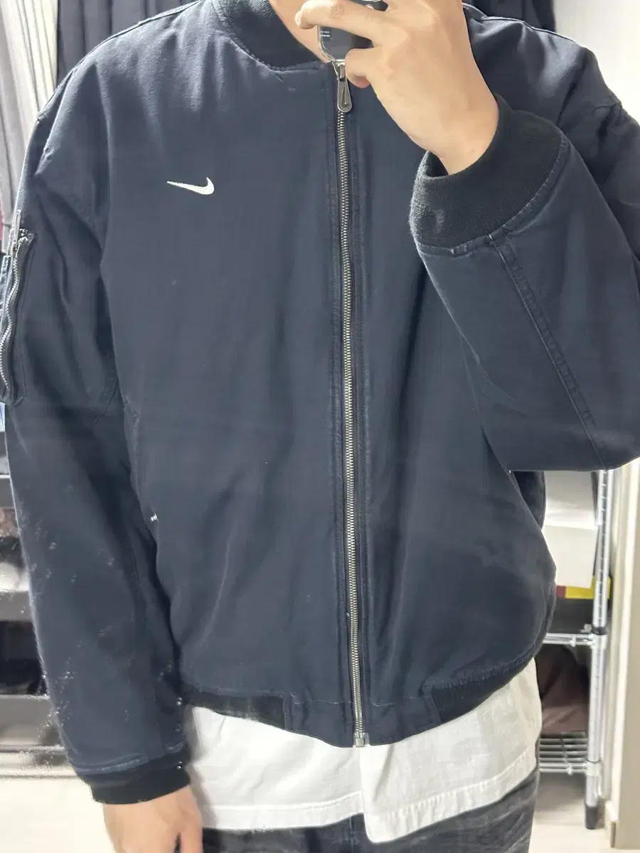 [XXL] Nike Swoosh Varsity Jacket Navy