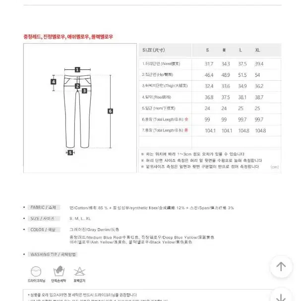 새상품. 니썸 365 스판 빈티지 워싱 와이드 인밴딩 365스판와이드데님