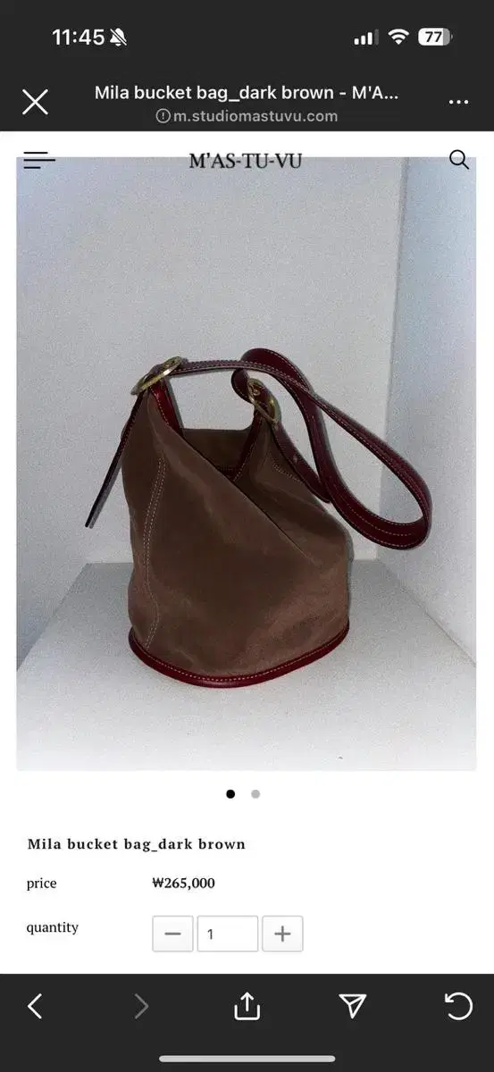 mastuvu 마뛰뷔 mila bucket bag