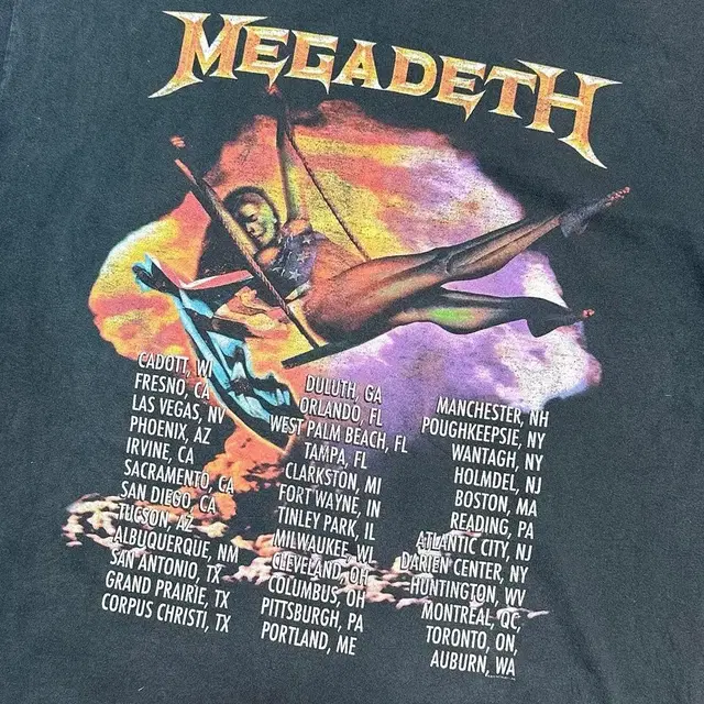 [105]메가데스 Megadeth 밴드 페이드 티셔츠