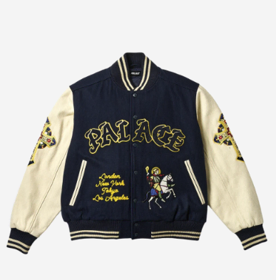 [S] Pallas Saint Varsity Jacket Navy New