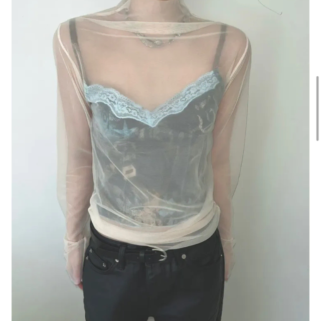 옵텐소 see-through mesh t-shirt 옵텐소 레이어드티