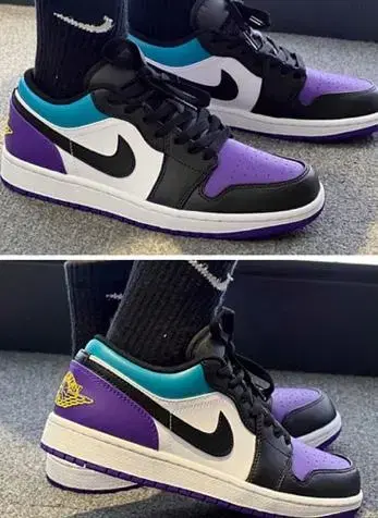 Nike Men's Jordan 1 Low White/Black/Purple