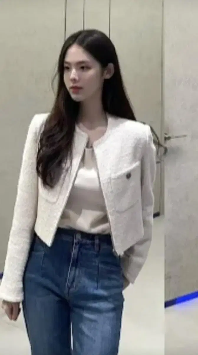 New)Relief Plus Tweed Zip-up Jacket Ivory