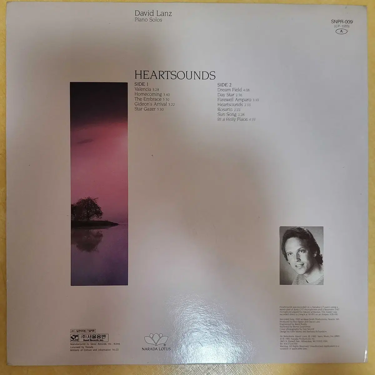 데이빗 란츠 (David Lanz) Heartsounds (개봉 LP)