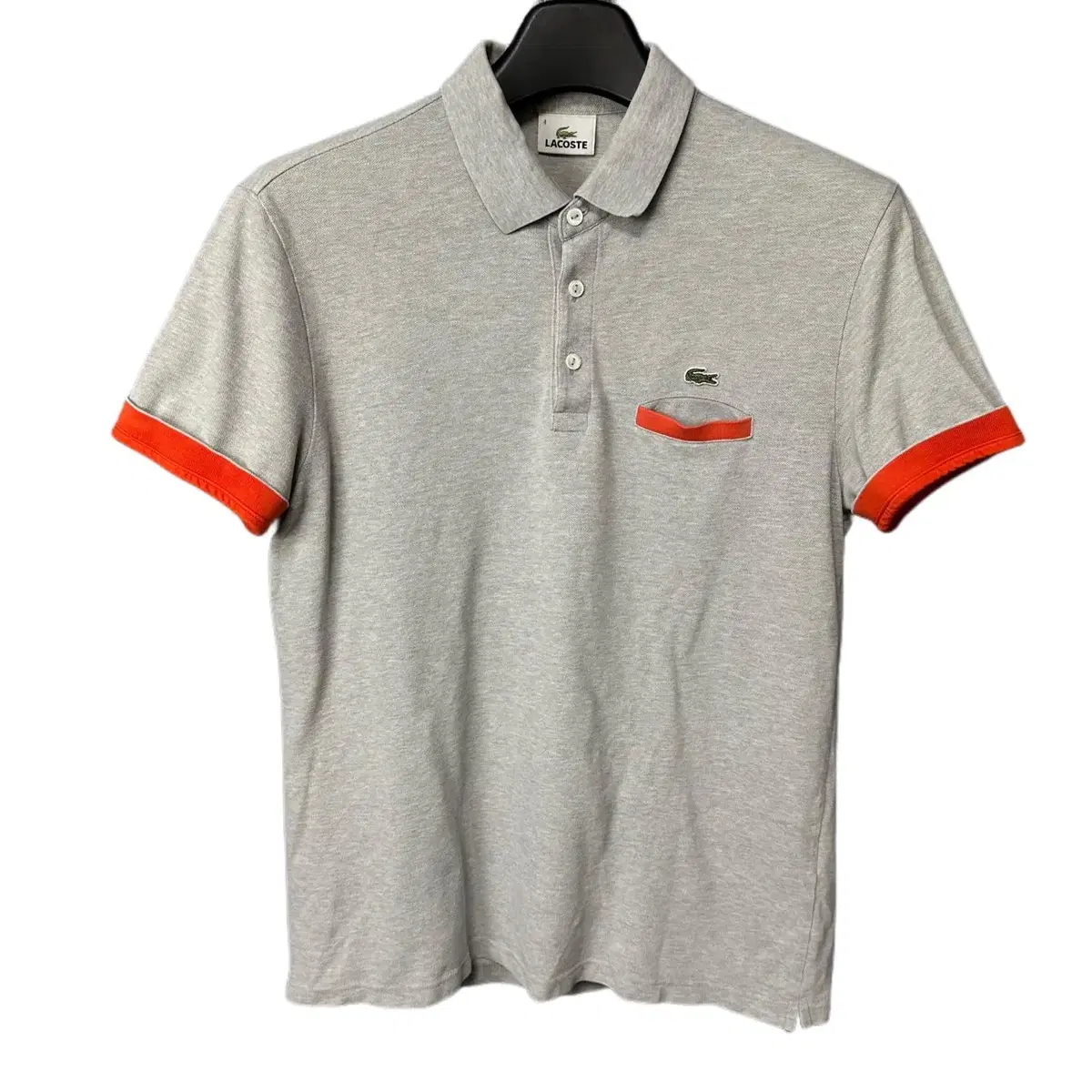 100 Lacoste Pocket Slim Gray Short Sleeve kara T-Shirt