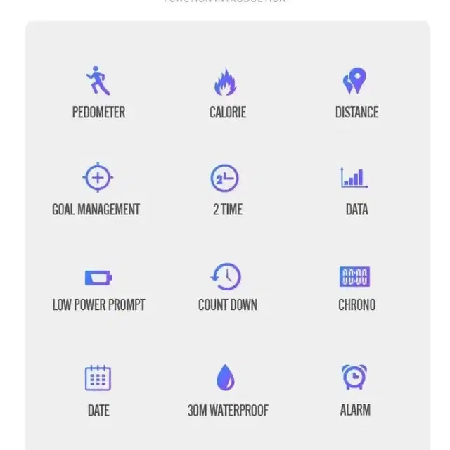 15가지 기능 전자시계 스톱워치 달력 칼로리 계산시계