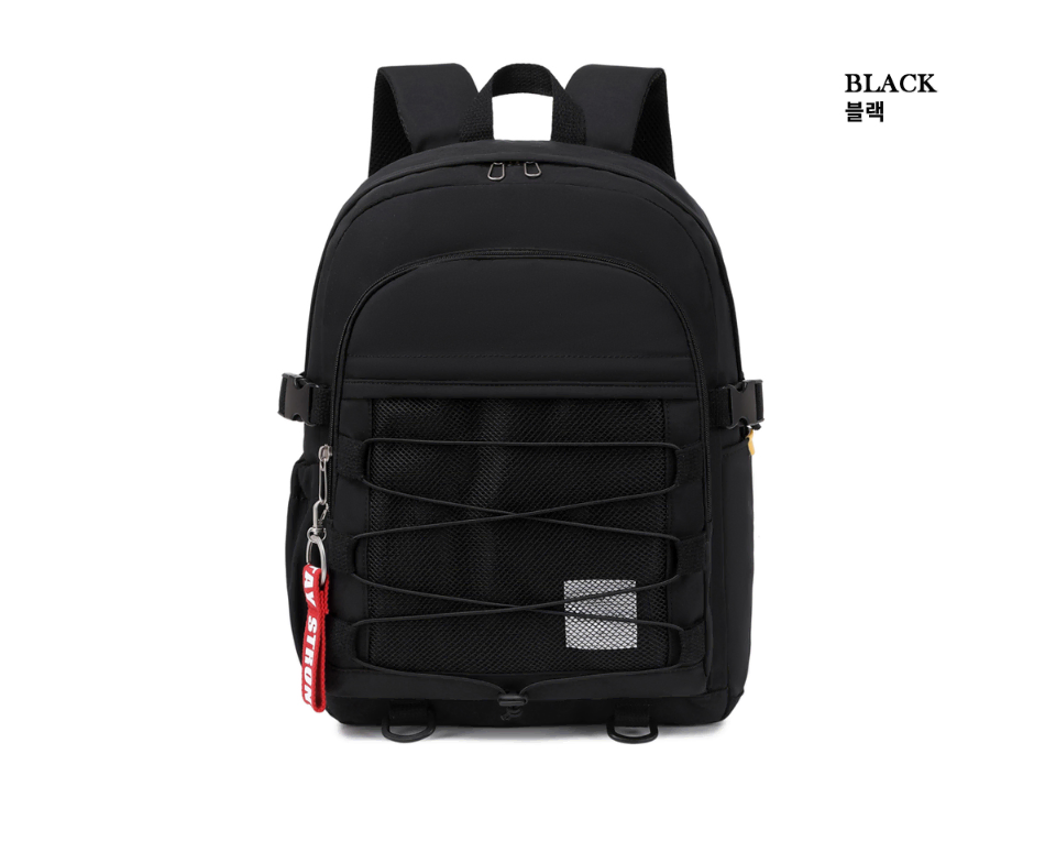 [New Products] Backpack Student Bag Office Worker Bag FA891 Black with Keyring