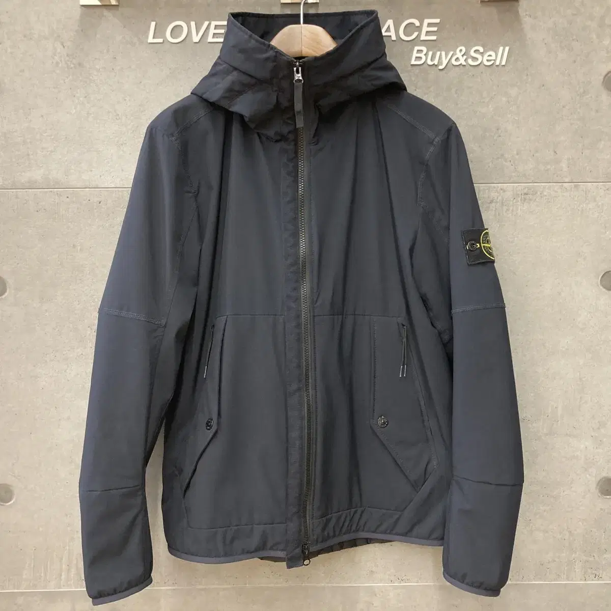 Stone Island Softshell PrimaLoft Hooded Jacket Navy-B01885